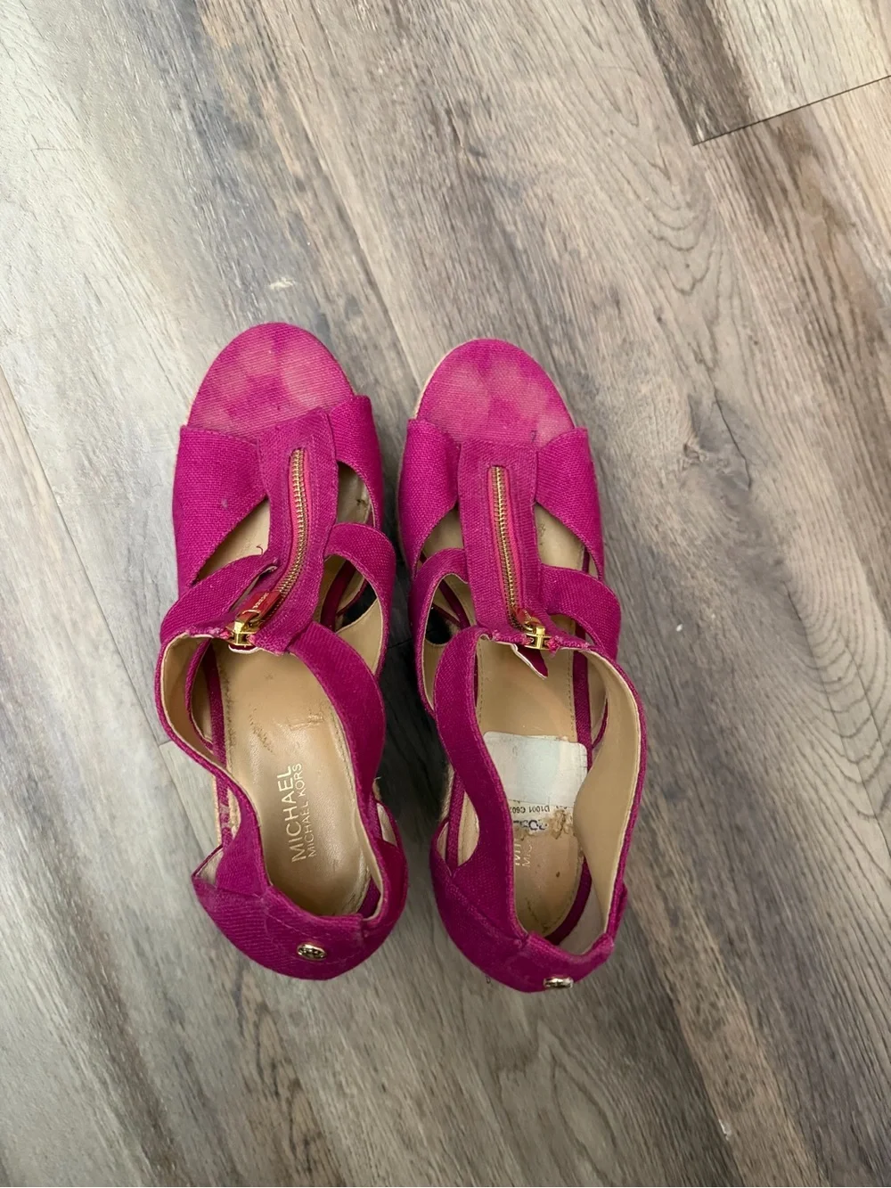 Michael Kors Magenta Zip-Front Strappy Women’s Sandals